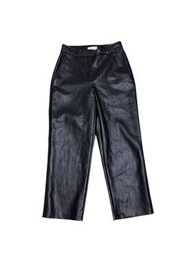 BABATON Aritzia Faux Vegan Leather Ankle Capri Business Casual Pants Womens 2